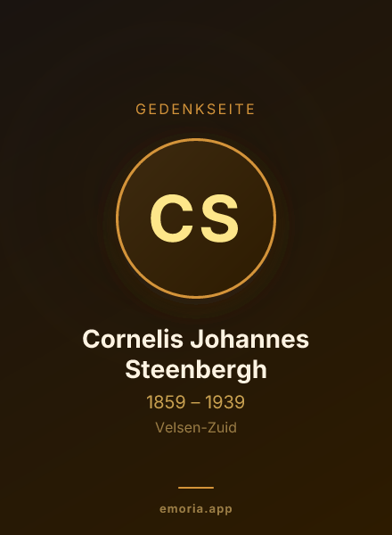 Gedenkportrait von Cornelis Johannes Steenbergh