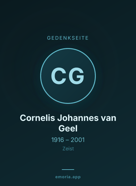 Gedenkportrait von Cornelis Johannes van Geel
