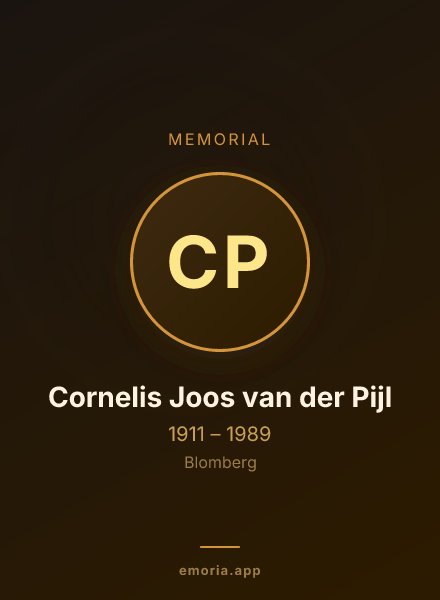 Memorial portrait of Cornelis Joos van der Pijl