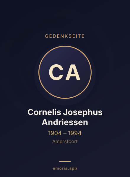 Gedenkportrait von Cornelis Josephus Andriessen