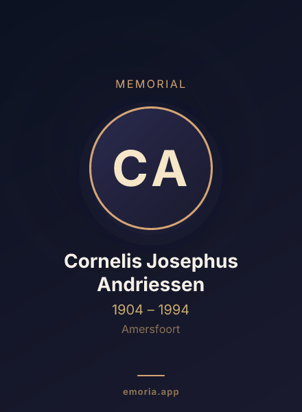Memorial portrait of Cornelis Josephus Andriessen