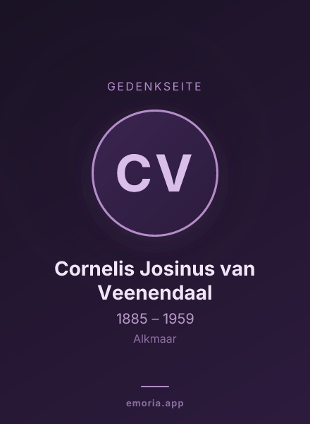 Gedenkportrait von Cornelis Josinus van Veenendaal