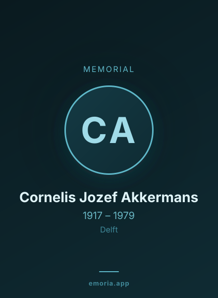 Memorial portrait of Cornelis Jozef Akkermans