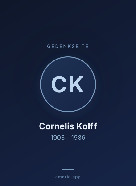 Gedenkportrait von Cornelis Kolff