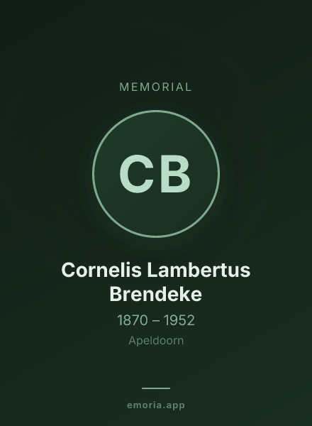 Memorial portrait of Cornelis Lambertus Brendeke