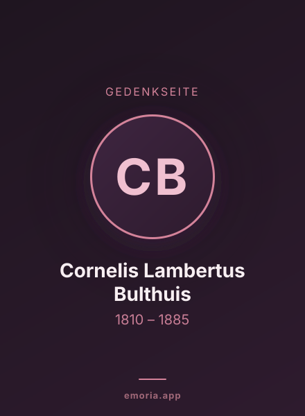 Gedenkportrait von Cornelis Lambertus Bulthuis