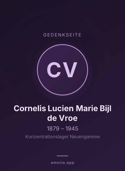 Gedenkportrait von Cornelis Lucien Marie Bijl de Vroe