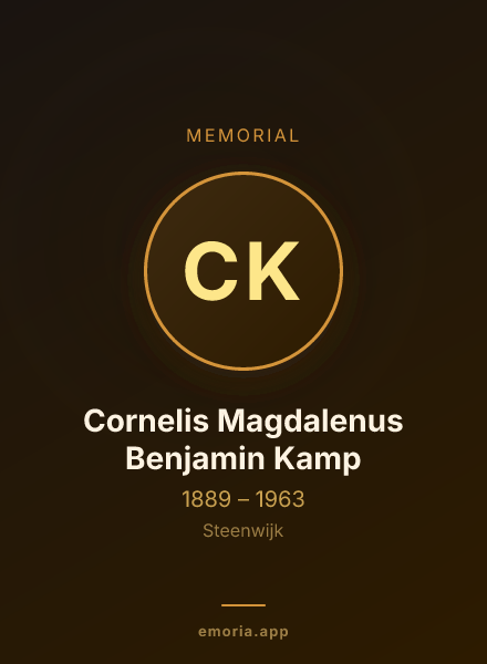 Memorial portrait of Cornelis Magdalenus Benjamin Kamp