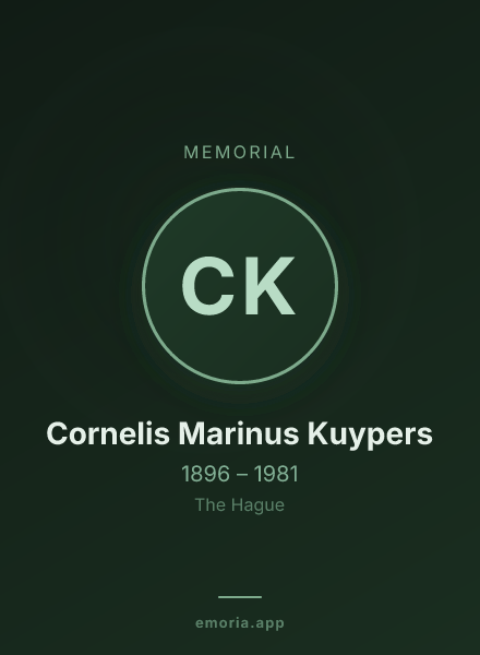 Memorial portrait of Cornelis Marinus Kuypers