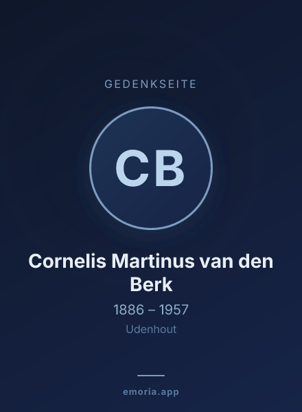 Gedenkportrait von Cornelis Martinus van den Berk