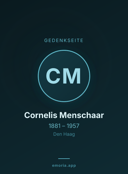 Gedenkportrait von Cornelis Menschaar
