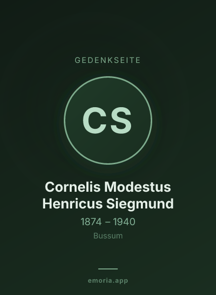 Gedenkportrait von Cornelis Modestus Henricus Siegmund