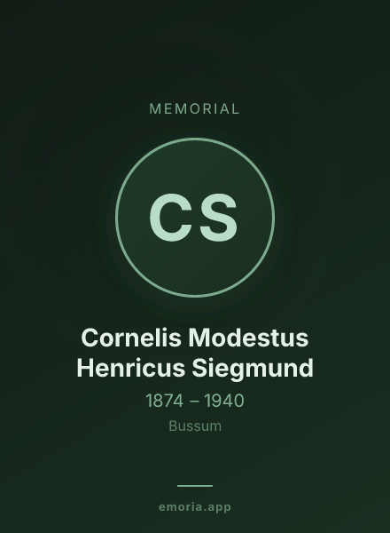 Memorial portrait of Cornelis Modestus Henricus Siegmund