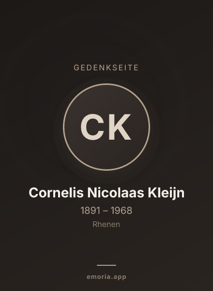 Gedenkportrait von Cornelis Nicolaas Kleijn