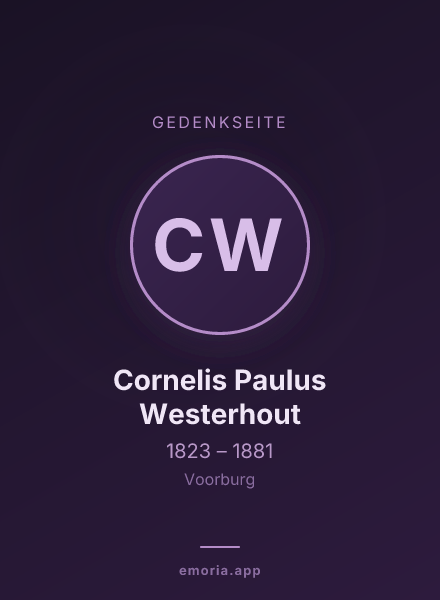 Gedenkportrait von Cornelis Paulus Westerhout