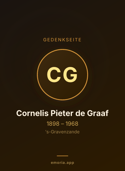 Gedenkportrait von Cornelis Pieter de Graaf
