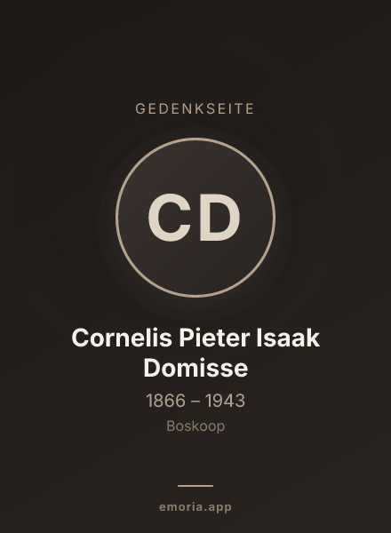 Gedenkportrait von Cornelis Pieter Isaak Domisse