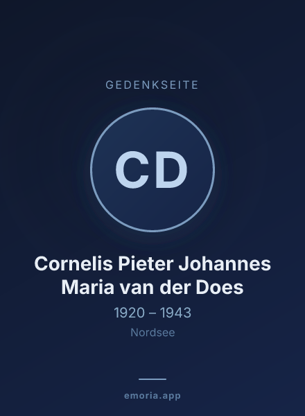 Gedenkportrait von Cornelis Pieter Johannes Maria van der Does