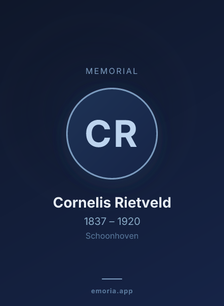 Memorial portrait of Cornelis Rietveld