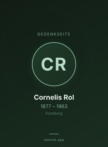 Gedenkportrait von Cornelis Rol
