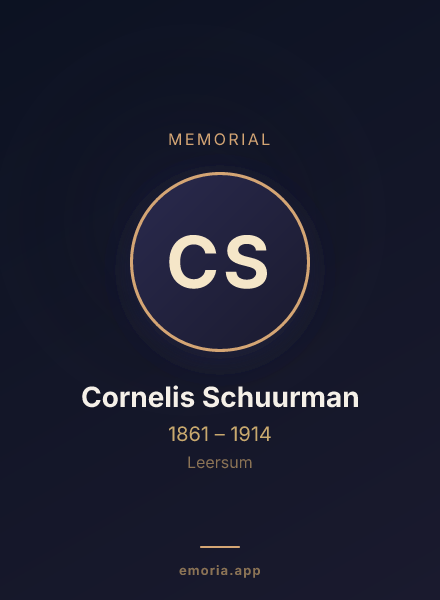 Memorial portrait of Cornelis Schuurman