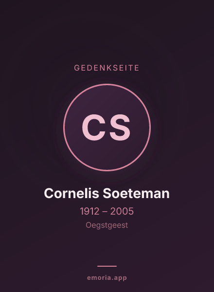 Gedenkportrait von Cornelis Soeteman