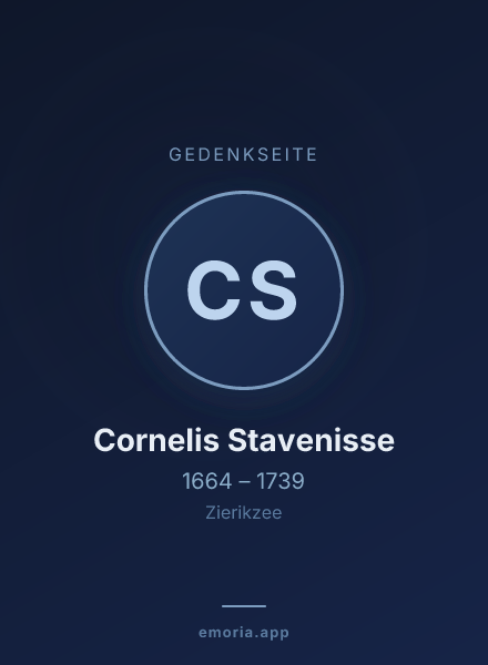 Gedenkportrait von Cornelis Stavenisse