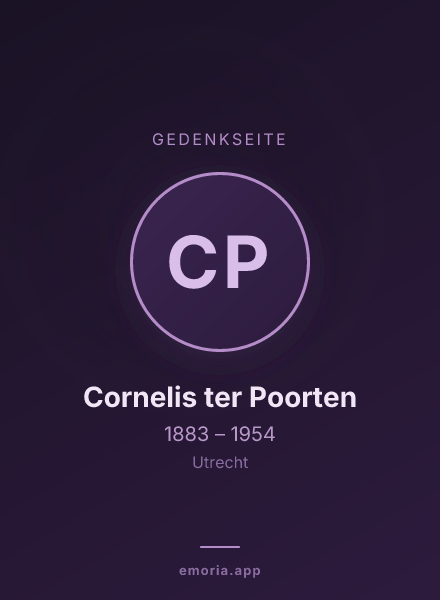Gedenkportrait von Cornelis ter Poorten