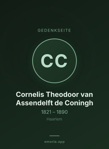 Gedenkportrait von Cornelis Theodoor van Assendelft de Coningh