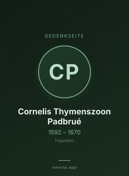 Gedenkportrait von Cornelis Thymenszoon Padbrué