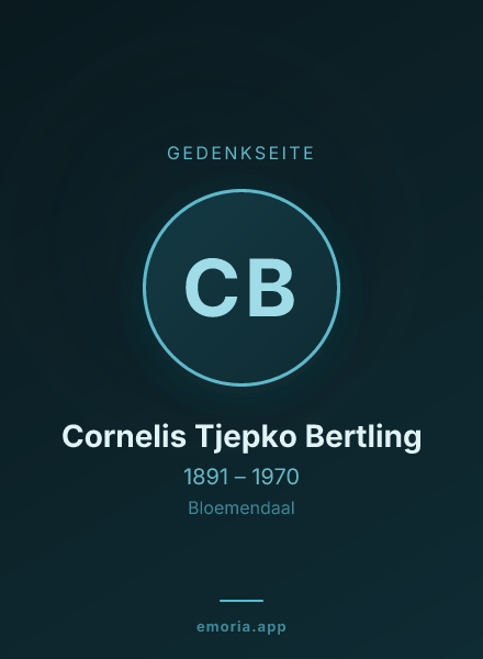 Gedenkportrait von Cornelis Tjepko Bertling