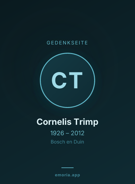 Gedenkportrait von Cornelis Trimp