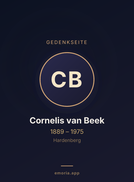 Gedenkportrait von Cornelis van Beek
