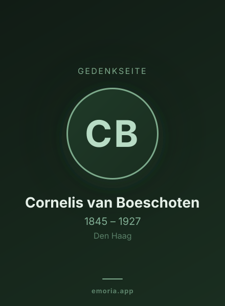 Gedenkportrait von Cornelis van Boeschoten