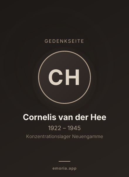 Gedenkportrait von Cornelis van der Hee