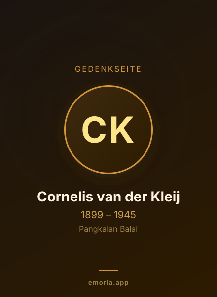 Gedenkportrait von Cornelis van der Kleij