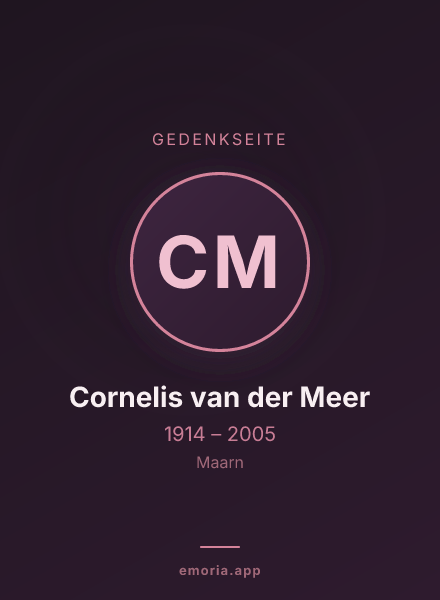 Gedenkportrait von Cornelis van der Meer