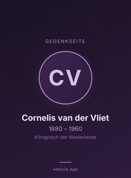 Gedenkportrait von Cornelis van der Vliet