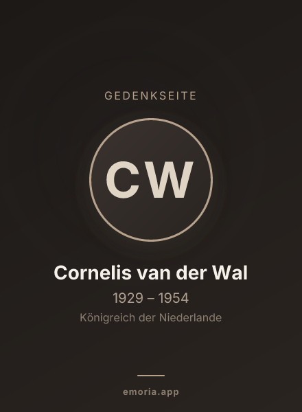 Gedenkportrait von Cornelis van der Wal
