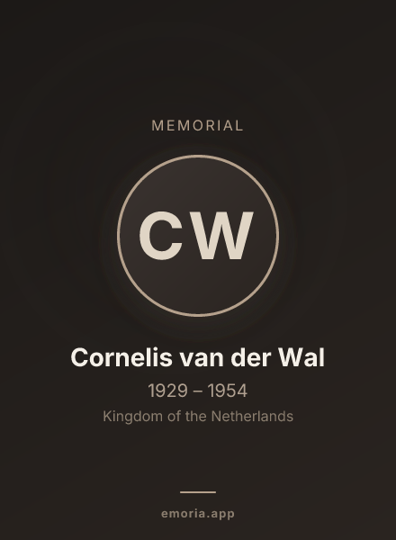 Memorial portrait of Cornelis van der Wal