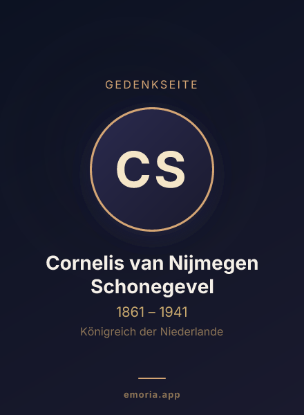 Gedenkportrait von Cornelis van Nijmegen Schonegevel