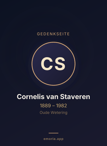 Gedenkportrait von Cornelis van Staveren