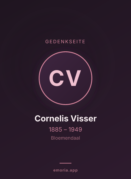 Gedenkportrait von Cornelis Visser