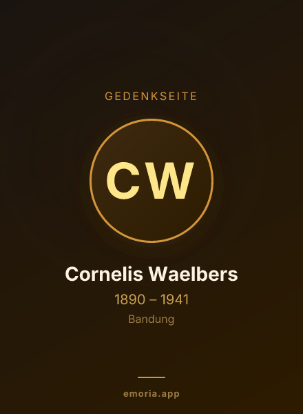 Gedenkportrait von Cornelis Waelbers