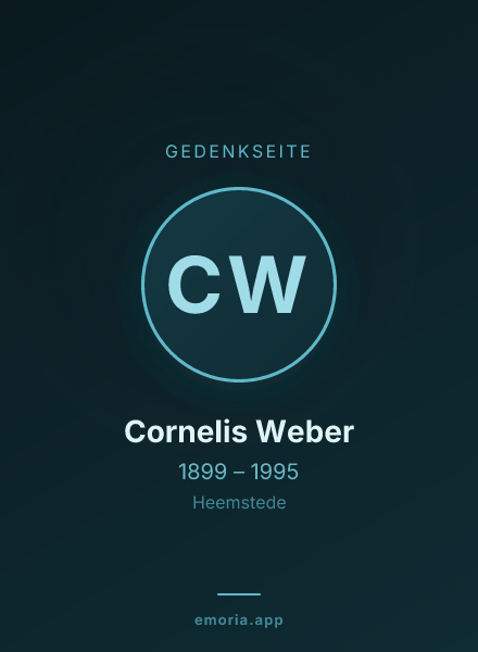 Gedenkportrait von Cornelis Weber