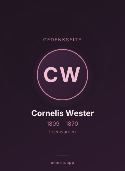 Gedenkportrait von Cornelis Wester