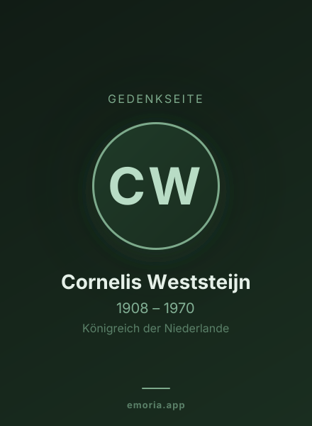 Gedenkportrait von Cornelis Weststeijn
