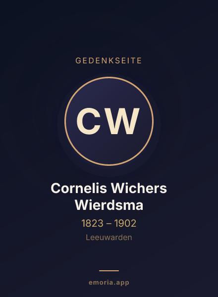Gedenkportrait von Cornelis Wichers Wierdsma