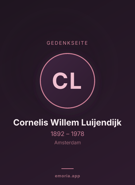 Gedenkportrait von Cornelis Willem Luijendijk