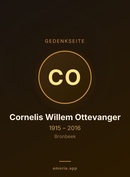 Gedenkportrait von Cornelis Willem Ottevanger